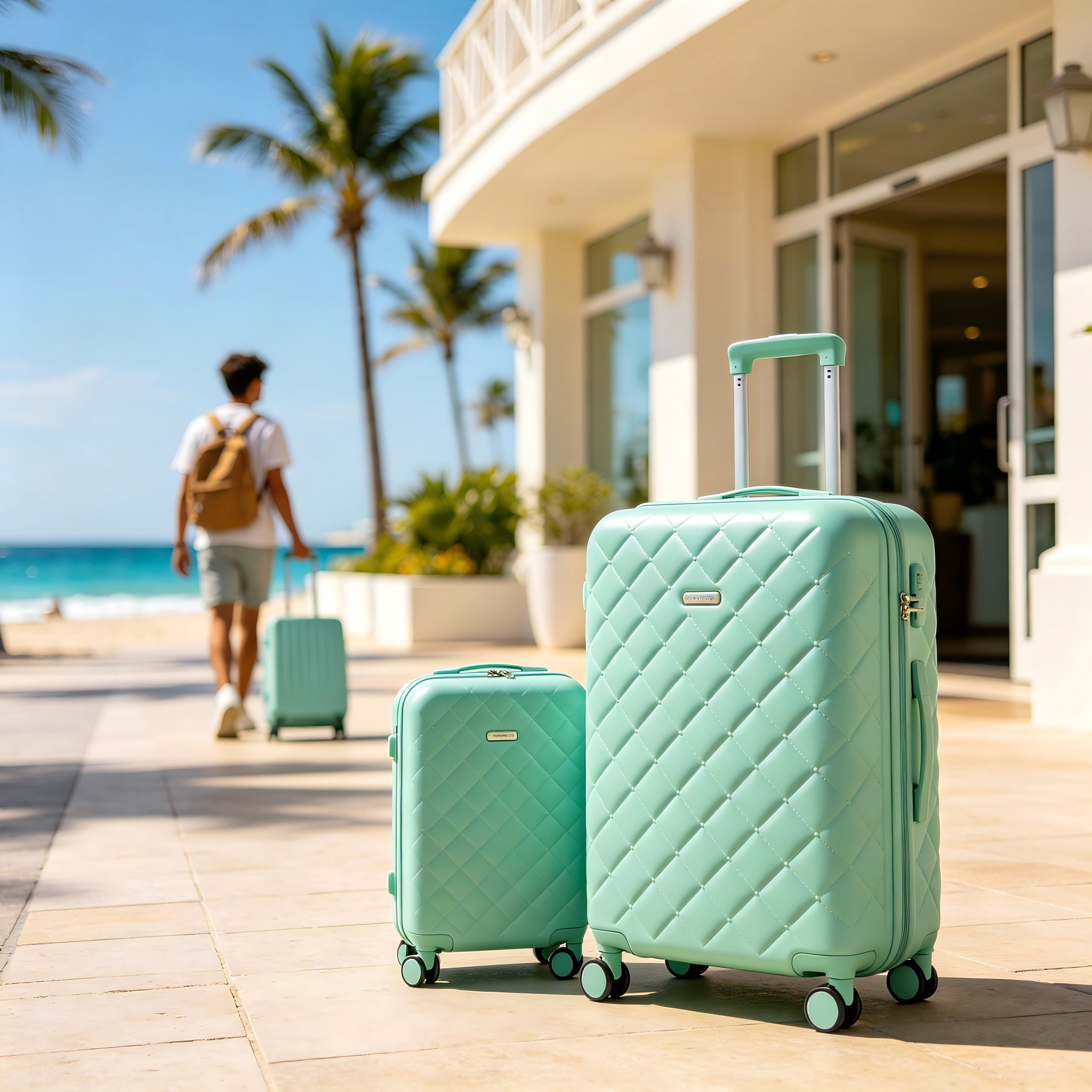 Diamond Embossed Aluminum Frame Luggage