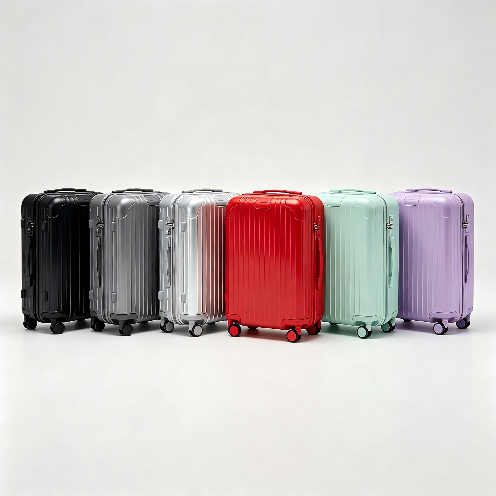 Striped Hard Shell Luggage 3 Piece Set