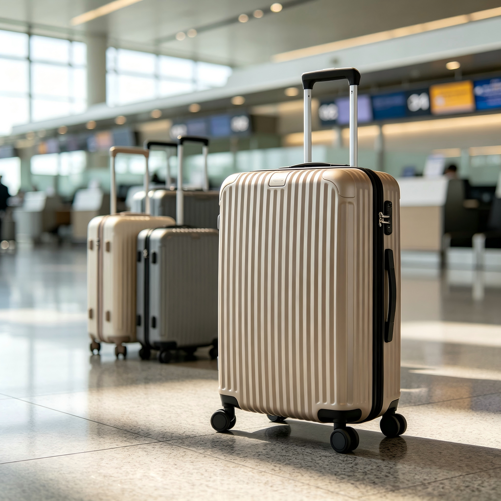 Striped Hard Shell Luggage 3 Piece Set